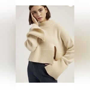 Gentle herd thick cashmere split sweater M